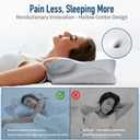 Cervical Pillow for Neck Pain Relief - Ergonomic Pillow for Sleeping Side Sleeper Pillow for Adults, Contour Neck Pillow Cooling Memory Foam Pillows, Orthopedic Bed Pillow(White & Grey)