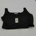 Zeagoo Women's Square Neck Tank Tops 2025 – Cute Double-Layer Seamless – Slim Fit – Sleeveless, Black, Size XL