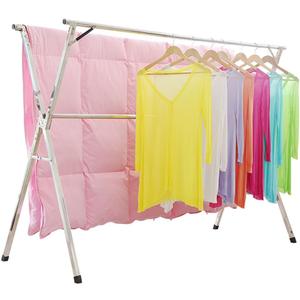 SHAREWIN Clothes Drying Rack Collapsible, Heavy Duty Laundry Dryer Racks Foldable, Space Saving for Indoor Outdoor, Hanging Garment Racks Length Adjustable, 63inch