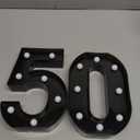 Pooqla Decorative Led Light Up Number Letters, Black Plastic Marquee Number Lights Sign for 50th Birthday Party Wedding Decor Battery Operated Black Decoration 50