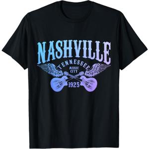 Nashville Tennessee Guitar Player Vintage Country Music City T-Shirt, S