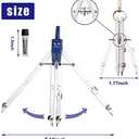 Compass for Geometry Large, Professional Drawing Compass Metal Drafting Compass Kit with Extension Bar,Metal Compass Geometry Set for Geometry, Drafting, Math, Drawing, for Engineer and Mathematician