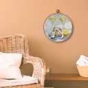 Yorhifa Oyster Champagne Lemon Framed Wall Art, Aesthetic Kitchen Round Wall Art, Coastal Round Walls Decor, Funky Coastal Aesthetic Kitchen Dining Room Circle Canvas Artwork Hanging Decor, 10x10in (color_3)