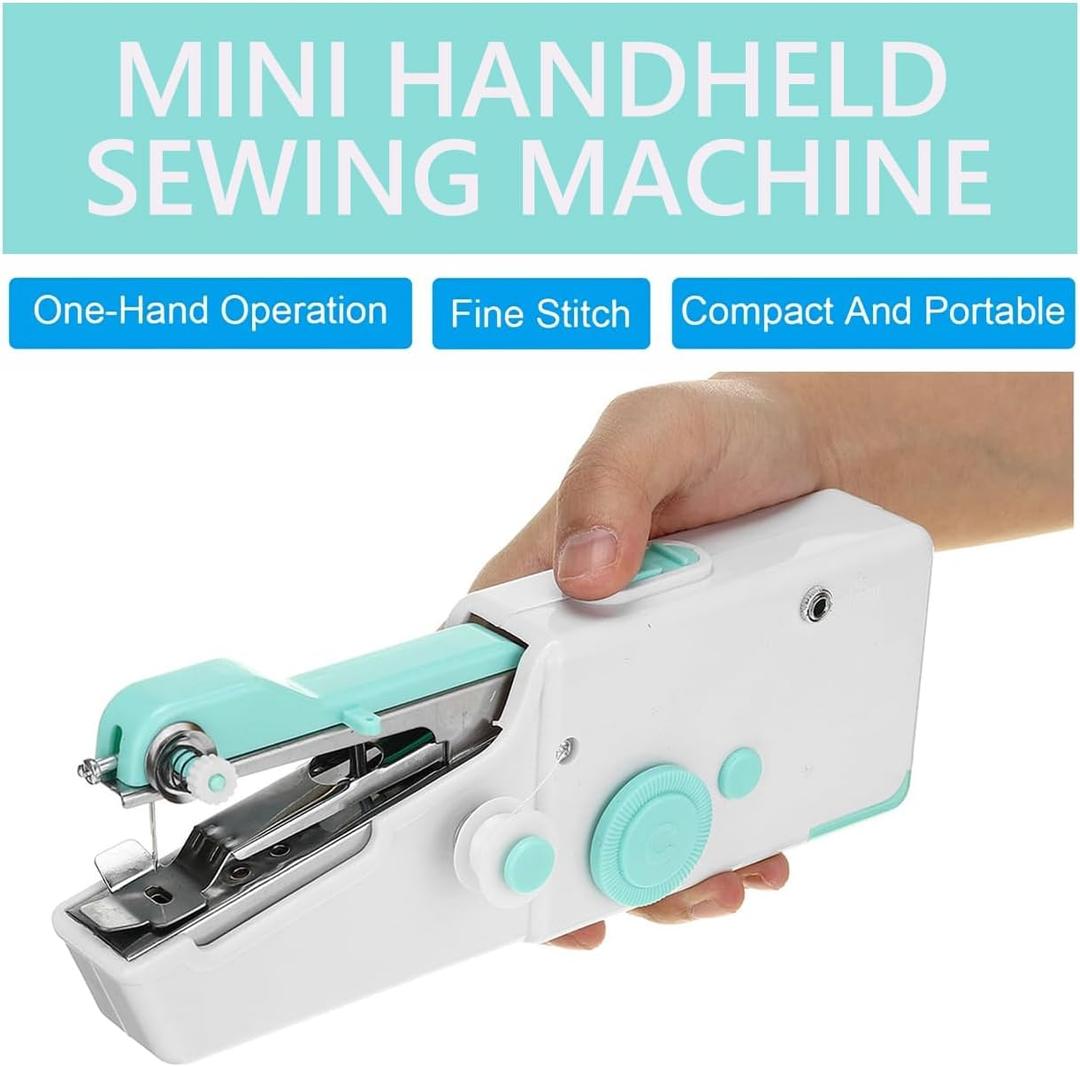 Handheld Mini Sewing Machine for Beginners, Portable Sewing Machine  for Adults Quick Stitching and Home DIY, Travel (Blue)