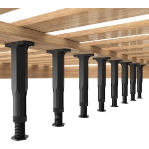 woiron 8 Pack Plastic Adjustable Bed Frame Support Legs, Center Support Legs for Queen King Bed Frame & Slats,Furniture Legs for Cabinet/Frame/Sofa//Table/Dresser (8.3"-14.5")