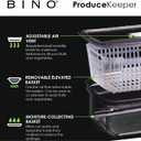 BINO | Produce Saver - 15.2 Cup/3.6L | Fridge Storage Containers for Fruits and Vegetables | Vegetable Storage with Adjustable Air Vent, Removable Basket | BPA-Free Fridge Organizers and Storage