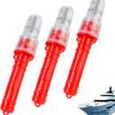Boat Flares, Marine Flares, Waterproof Boat Safety Kit, 2025 Upgraded Emergency Signals, LED Lights Marine Emergency Kit for Fishing Nets, Buoys, Boating, Life Rafts (3PCS, Red)
