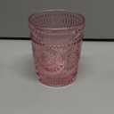 Romantic Water Glasses-10.5 OZ Pink Vintage Drinking Glasses Tumblers for Whisky, Beer, Juice, Beverages, Cocktail (6 PCS Pink)