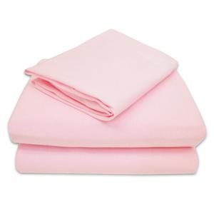 TL Care 100% Natural Cotton Jersey Knit 3-Piece Toddler Sheet Set, Pink, Soft Breathable, for Girls