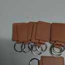 10 Pcs Rectangular PU Leather Key Fob with Ring Blank Keychain Holder Ornaments Laser Engraving Key Tags Leather Key Chain Charms Pendants Stamping Key Chains Leather Craft Keychain Blanks Brown, 8.5 x 4cm