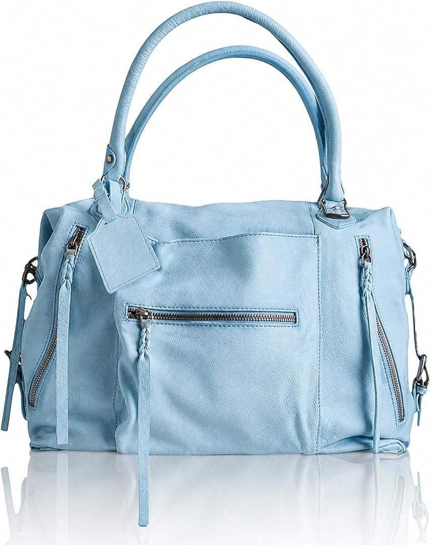 Women's Large Tote Bag City Tote Bag Purse with Zipper Women Vegan Leather Hobo Handbags with Adjustable Strap