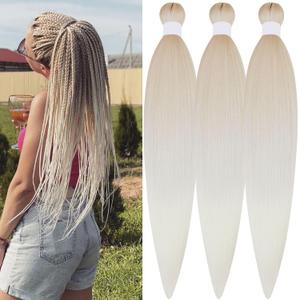 Silver Blonde Braiding Hair Pre stretched Box Braiding Hair Extensions Feed in Braids Ez Braid Prestretched
