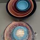 COOK WITH COLOR Mixing Bowls with TPR Lids - 12 Piece Plastic Nesting Bowls Set includes 6 Prep Bowls and 6 Lids, Microwave Safe Mixing Bowl Set (Multicolored Set with Large Blue Bowl)