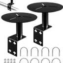 2Pcs Universal Strobe Light Mounting Bracket for Trucks Trailers, Beacon Light Mirror Bracket Mount with 4 U-Bolts, Corrosion-Resistant Warning Light Holder
