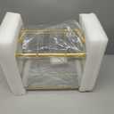 Glass Wedding Card Box with Slot, 10.2'' Large Clear Card Box Gold Brass Gift Card Storage Box with Lock Perfect for Wedding Receptions, Baby Shower, Birthday Party, Bridal Shower