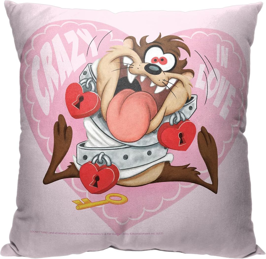 Northwest Warner Bros. Looney Tunes Pillow, 18" x 18", Crazy in Love Northwest Warner Bros. Looney Tunes Pillow, 18" x 18", Crazy in Love