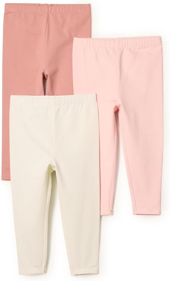 Amazon Essentials Baby-Girls Legging (3T, Ivory/Pink/Terracotta)