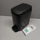 Cesun Small Bathroom Trash Can with Lid Soft Close, Step Pedal, 6 Liter / 1.6 Gallon Stainless Steel Garbage Can with Removable Inner Bucket, Anti-Fingerprint Finish (Matt Black)