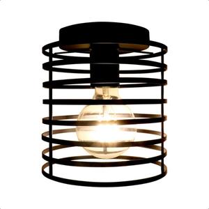 Small Ceiling Light Fixture Rustic Hallway Light Fixtures Ceiling, E26 E27 Base Black Industrial Semi Flush Mount Ceiling Light, for Entryway, Porch, Kitchen Over Sink Light Fixtures