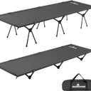 Adjustable Camping Cot for Adults – Ultralight Folding Bed, Heavy Duty 330lbs, Portable Outdoor Backpacking Cot for Camping, Hiking, Travel, Tent, Beach, Truck, Office Nap, Black