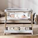 ANGELBLISS Baby Bassinet, 3-in-1 Bedside Bassinet for Baby, One-Touch Foldable Baby Crib for Newborn with Full-Mesh Sides & Adjustable Height, Mattress & Storage Bag | foldable bassinet, travel bassinet, incline bassinet, Adjustable Height, bedside bassinet, Full-Mesh Sides, Standard