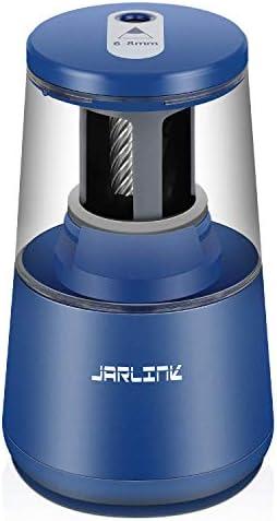JARLINK Electric Pencil Sharpener, Heavy-Duty Helical Blade to Fast Sharpen, Auto Stop for No.2/Colored Pencils(6-8mm), AC Adapter/Battery Operated in School Classroom/Office/Home (Blue)