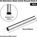 1 Pcs 1-1/2" OD 304 Stainless Steel Tube, 16" Long, Thickened 304 Stainless Steel Seamless Tubing Round Metal Pipe, Industrial Metal Straight Tube(Industrial cold-rolled steel pipe)