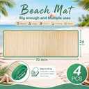 Qunclay Straw Beach Mat with Trim Woven Waterproof Non Slip, Foldable Lightweight, for Sunbathing, Picnic, Camping, Sunbathing, Floor, Yoga, Size: 70 x 24 Inch