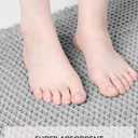 Waffle Bath Mat-Runner Rug, Super Absorbent Non Slip Bath Mats for Bathroom Machine Washable Long Rugs with Tassels, Bath Rugs for Bathroom Floor Beside Tub, 2' x 6' (Light Grey)