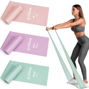 Resistance Bands for Working Out, Exercise Bands, Resistance Band for Physical Therapy, Stretch Bands for Pilates, Rehab, Stretch, Strength Training and Yoga Starter Set (Light Color) 3 Pack