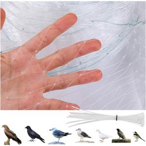 GWHOLE 9.8 x26 Ft Garden Netting with 1'' Square Mesh with Cable Tie for Fruit, Vegetable, Plant Trees Protection, Translucent