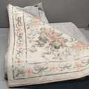 Wonnitar Floral Bow Washable Area Rug 5x7, Ultra-Thin Beige Rugs for Bedroom, Boho Non Shedding Neutral Soft Carpet for Nursey Kids Room Dorm Living Room, Beige