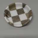 Marble Spoon Rest for Stove Top, Checkered Kitchen Utensil Holder, Coffee Bar Accessory (White Grey)