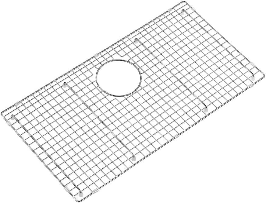 27.6 in. x 14.6 in. Rear Drain Kitchen Sink Protector with Supersoft Silicone Feet in 304 Grade Stainless Steel