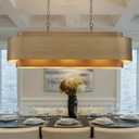 40" Modern Farmhouse Linear Chandelier, Dining Room Light Fixture Over Table Kitchen Island Lighting Metal Rustic Industrial Pendant Light Brushed Brass