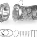 Magnetic Dryer Vent Coupling Connector Kit with Quick-Release Pull Ring 4"x3.3ft Flexible Duct, 2 Clamps, Fast Cleaning Maintenance