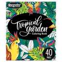Crayola Tropical Garden Adult Coloring Book (40pgs), Adult Coloring Pages, Stress Relief Activity, Gift for Teens & Adults, 9+