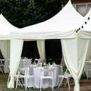 SmoothNovelty 8 Pcs Tent Leg Drapes Accessories for Patio 8x6ft Wedding Draping Curtains Sticky Tab Canopy Leg Drape for Weddings, Big Events or Catered Affairs, 13.8"W x 15.8"L
