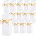 Qilery 12 Sets Gift Boxes with Ribbon for Sublimation Glass Tumbler Gift Boxes for 12oz, 20oz, 30oz Shipping Cup Exhibition Packaging(White)
