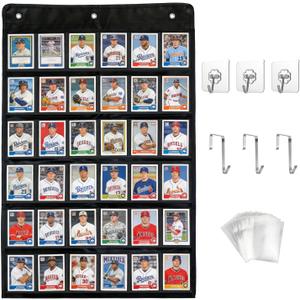 36 Trading Cards Display Case,PSA/BGS/CGC Grading Cards Storage Bag for Baseball Card with PVC Protection & Clear View,Sports Card, Football & Basketball Card Wall Mount case Over The Door
