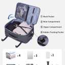 ECOHUB 17" Small Travel Backpack, United Airlines Personal Item Bag 17x10x9 with 16 Pockets, Water Resistant Rucksacks Fit 15.6" Laptop, AirTag Pocket, Lightweight Casual Daypack, 25L, Grey Green