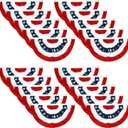 EBaokuup 20 Pcs USA Patriotic Pleated Fan Flags-3 x1.5 Ft American US Flag Bunting Banner Patriotic Bunting Flag Stars and Stripes Flag Bunting for Memorial Day The 4th of July and Labour Day