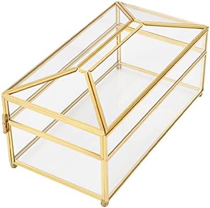 Tissue Box Cover, Clear Glass Tissue Box Holder, Facial Tissue Box Cover Rectangular Napkin Holder Desktop Tissue Paper Holder Storage Organizer Tissue Dispenser Box