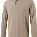 Men's Business Long and Short Sleeve Polo Shirts Mercerized Cotton Blend Casual Stylish Collared Shirts (M)