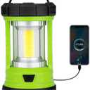 Camping Lantern 3000LM, LED Lanterns for Power Outages with 4400mAh Phone Charger, Impact-Resistant Rechargeable Lantern, 5 Light Modes Waterproof Lantern for Hurricane Emergency(Pale Green)