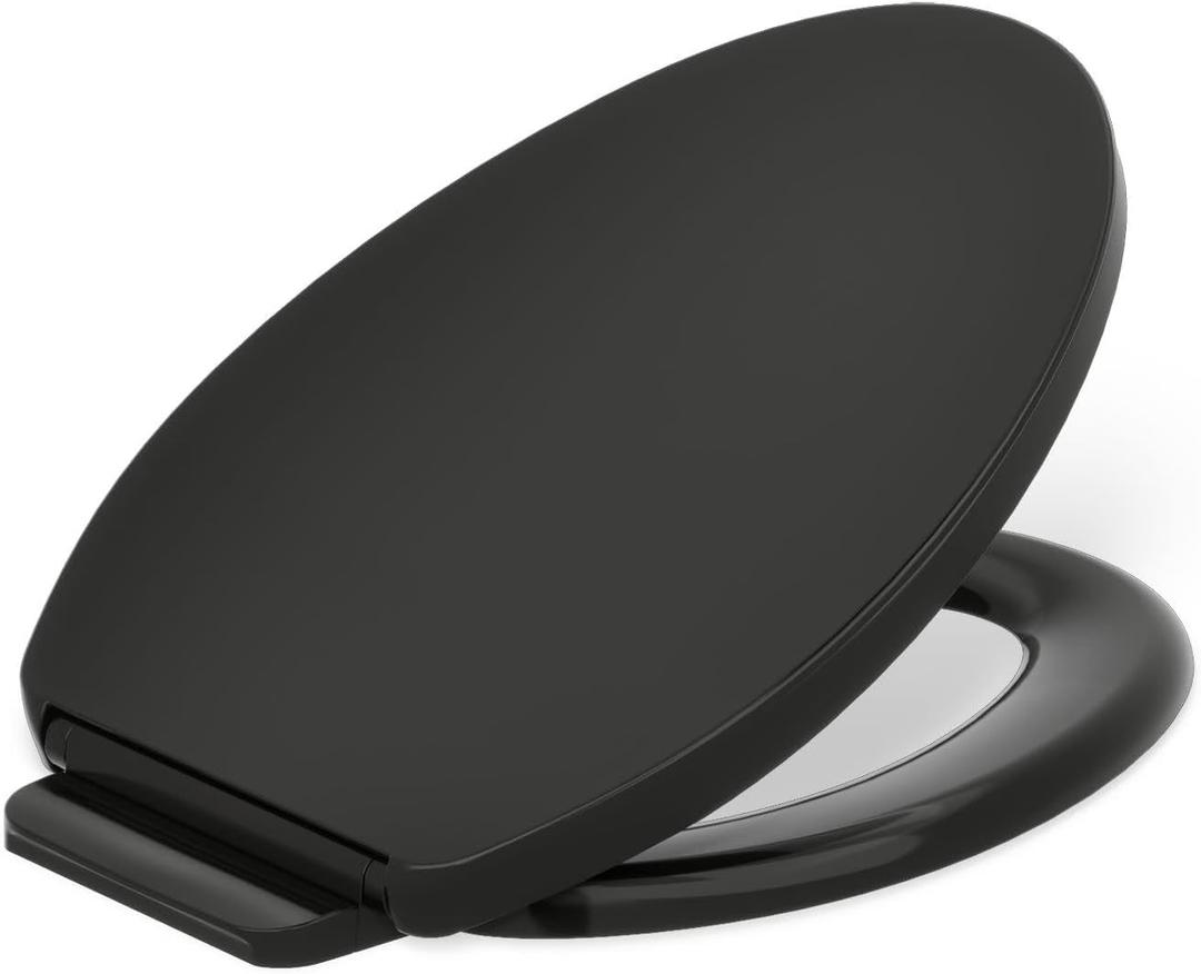 Kohler K-26801-7 Impro ReadyLatch Quiet Close Elongated Toilet Seat, Black
