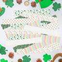 Laffact St. Patrick's Day Bulletin Board Magnetic Border - 24 Lucky Charms Clover Bulletin Board Border, Shamrock Irish Strips Decor Gift for Spring Easter St Patricks Day School Chalkboard Classroom