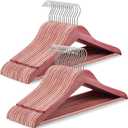 TOPIA HANGER 30-Pack American Red Cedar Wooden Hangers, Clothes Hangers for Closet, Wood Coat Hanger with Smooth Cut Notches, 360 Swivel Hook, Non-Slip Pants Bar-CT54C30
