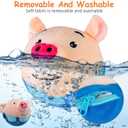 Active Moving Pet Plush Toy, Interactive Dog Toys Pet Bouncing Balls, USB Rechargeable Interactive Washable Cartoon Pig Plush Sound Electronic Dog Toy, Small Cute Squeaky Pig Dog Toy (Blue)