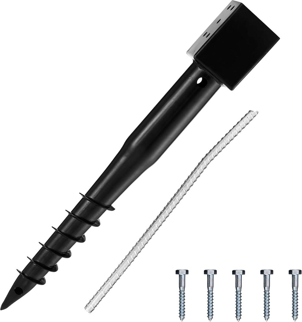 LADECH Premium No Dig Ground Anchor - DIY Screw in Stake - 27 Inch - Fits Standard 4x4 Post - Great for Mailbox and Fence Posts (Set of 1)